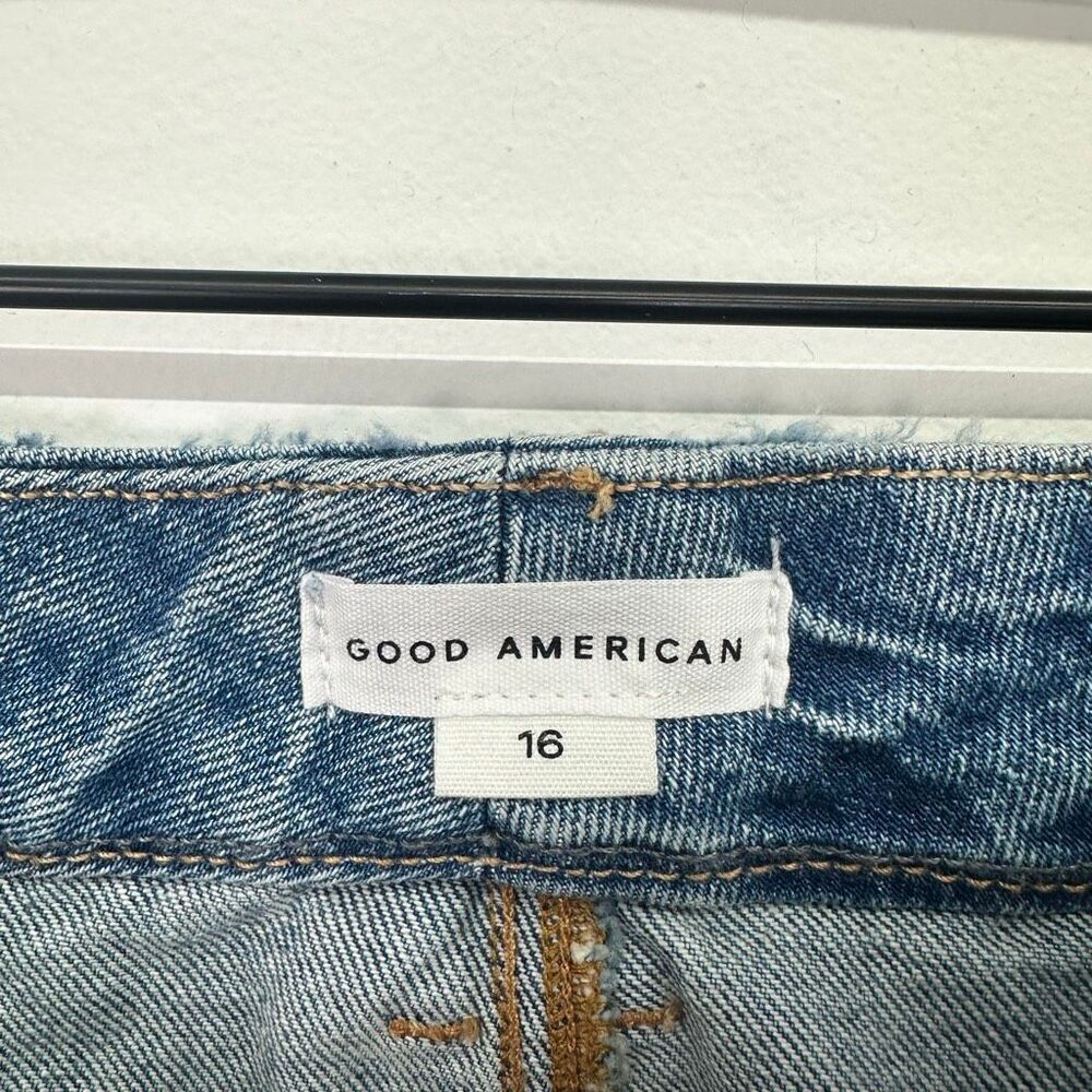 Good American Women’s Good Skate High Rise Wide Leg Indigo 756 - Picture 9 of 13